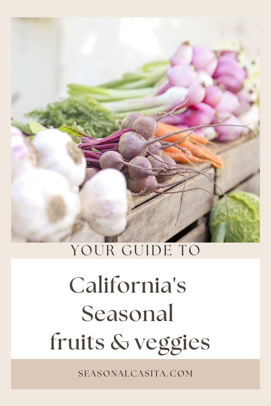 What fruits and Vegetables are in season this month in California?